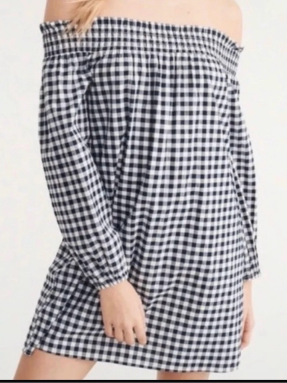 Abercrombie & Fitch Off the Shoulder Gingham Dress Small